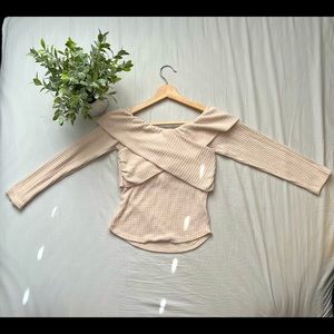 Gaze off the shoulder wrap sweater  blouse